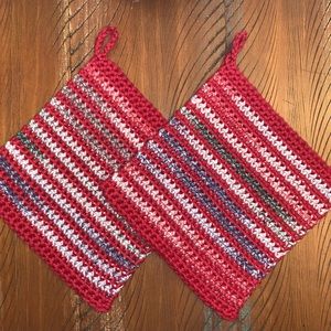 Handmade Thick Cotton Potholders-Crocheted